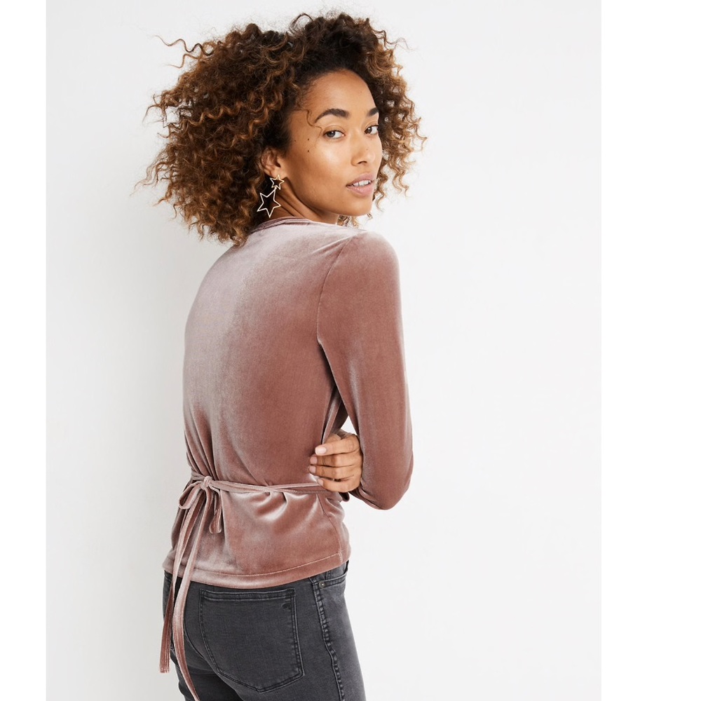 Madewell Velvet Ballet Wrap Top NWT - Picture 4 of 8